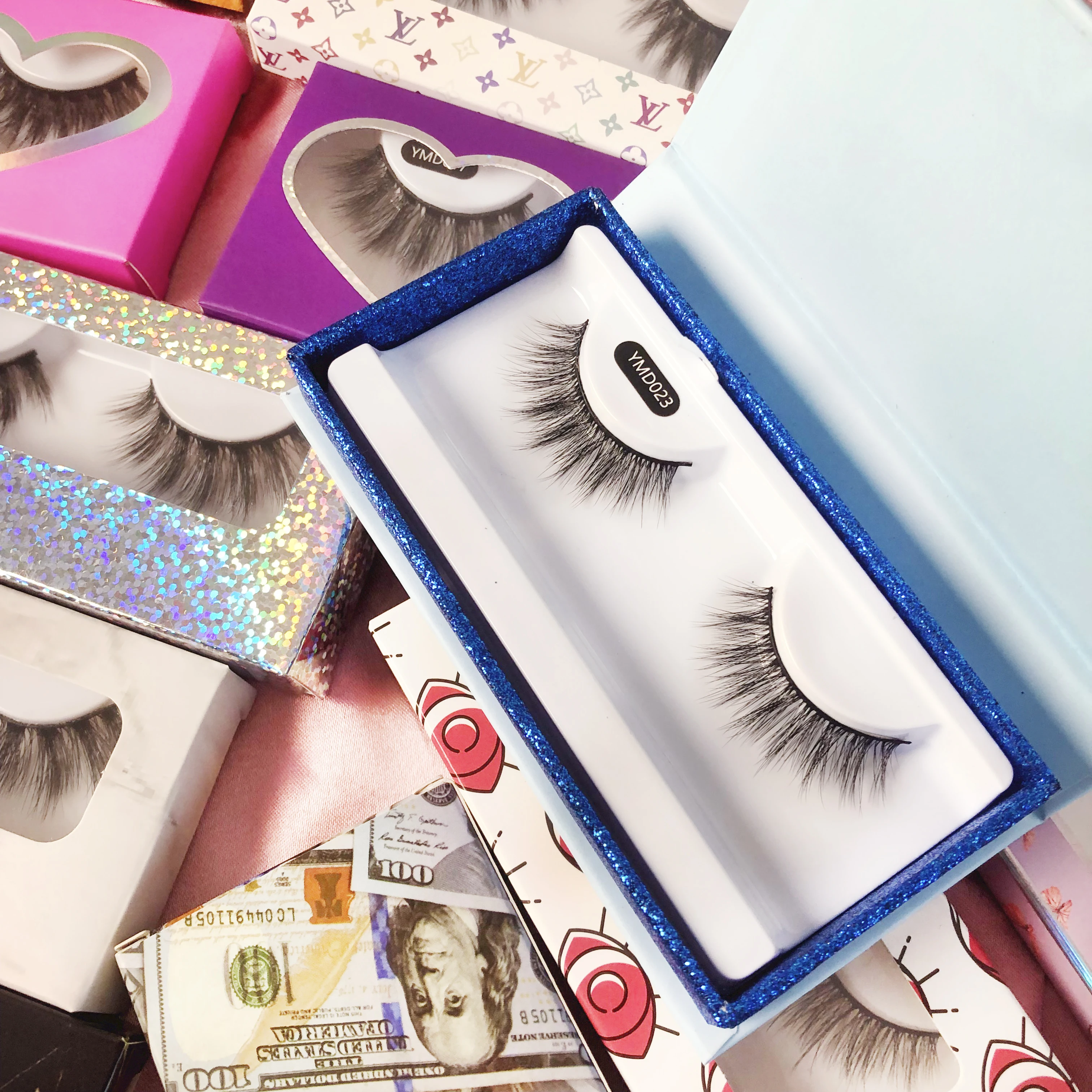 

Wholesale Luxury 3d 5d Natural Fluffy Faux Mink Eyelashes Private Label Vendor Korean Silk Synthetic False Eye Lashes