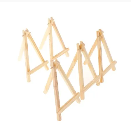 

Natural Mini Easel Wood Tripod Display Painting Shelf Mini Display Stand Wood Chip Painting Wooden Craft