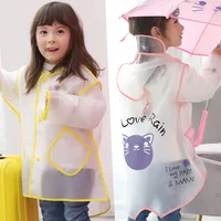 

Newest Style EVA Kids Raincoats Transparent children rain cape For Girls and Boys