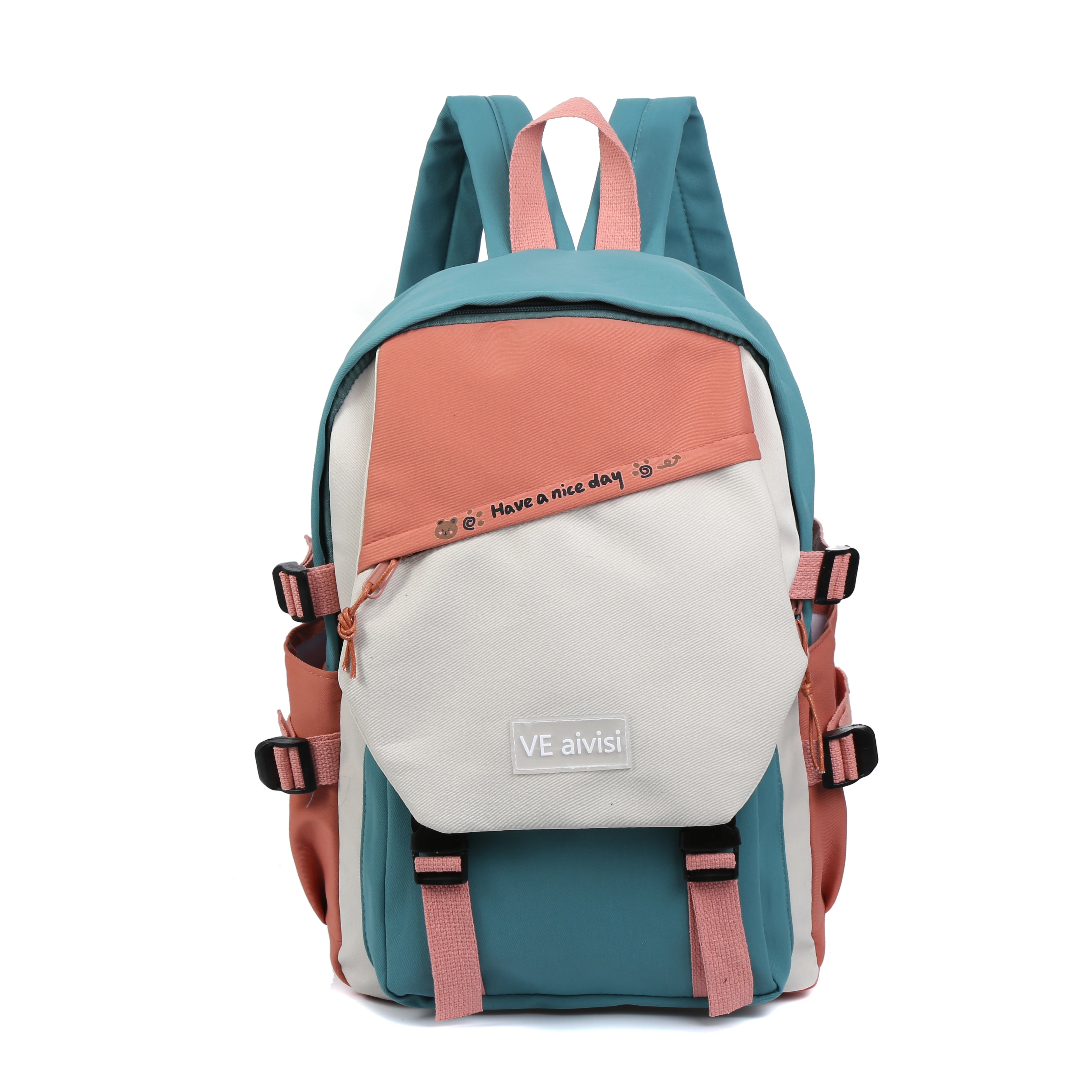 

2022 New design large capacity leisureoutdoor college student nylon schoolbags girls casual backpack, 6 colors