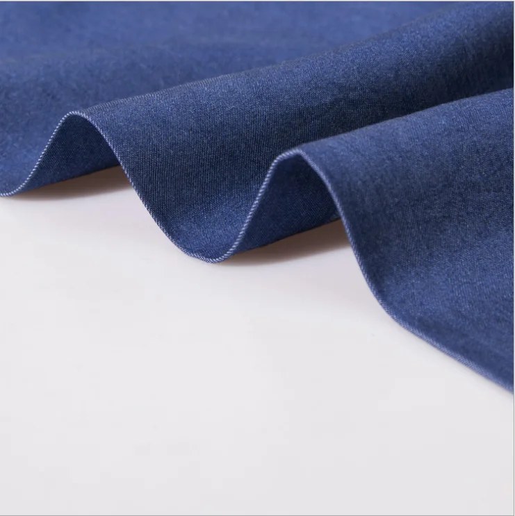 
China Spot 4.5oz Rolls Wholesale Women Jeans Coat Bag Premium Tencel Denim Fabric 