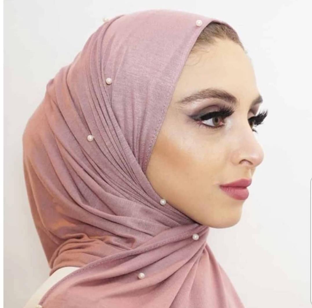 

Hot sale 55 colors Cotton and linen pure color wrinkle pressed white pearl HIJAB