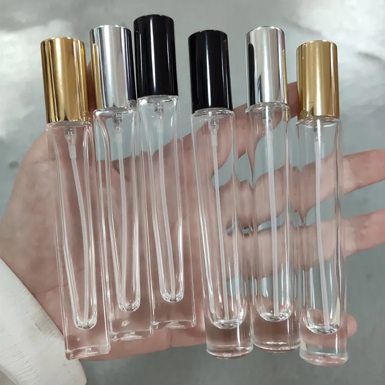 
Thick Bottom Vintage 10ml Mini Round&Square Clear Refillable Perfume Spray Bottles with Aluminum Atomizer for Perfume Decants 