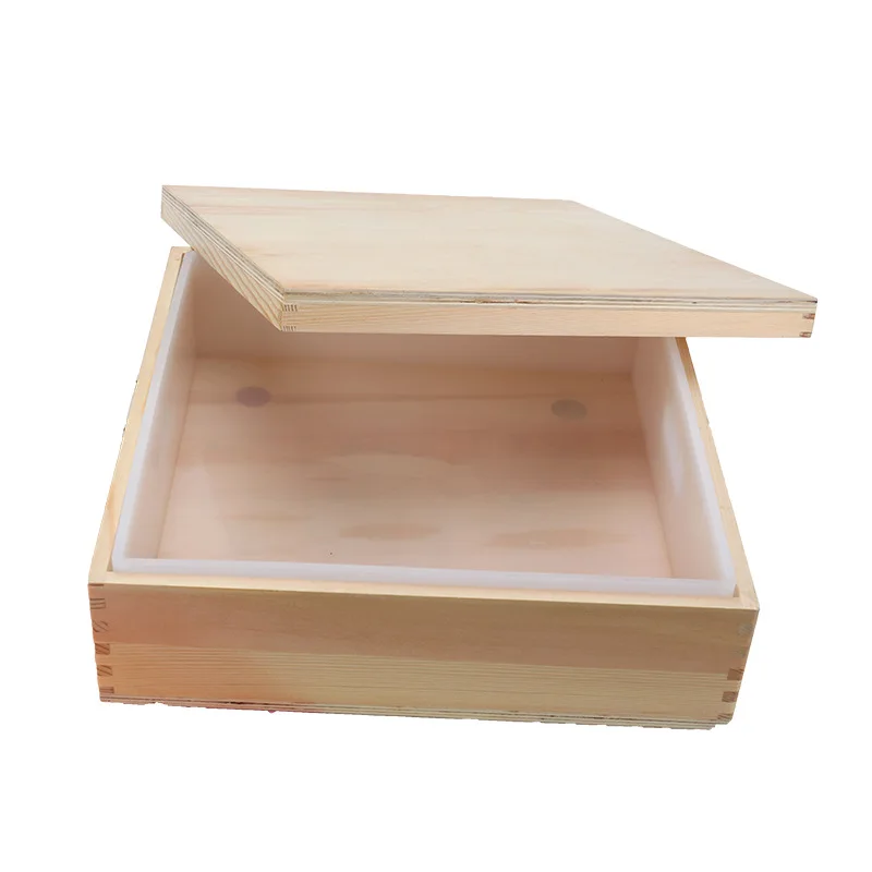

Wholesale Square Wooden Slab Mold With Silicone Inner Inner Liner 8000ml Large soap molds big size silicone, Custom color