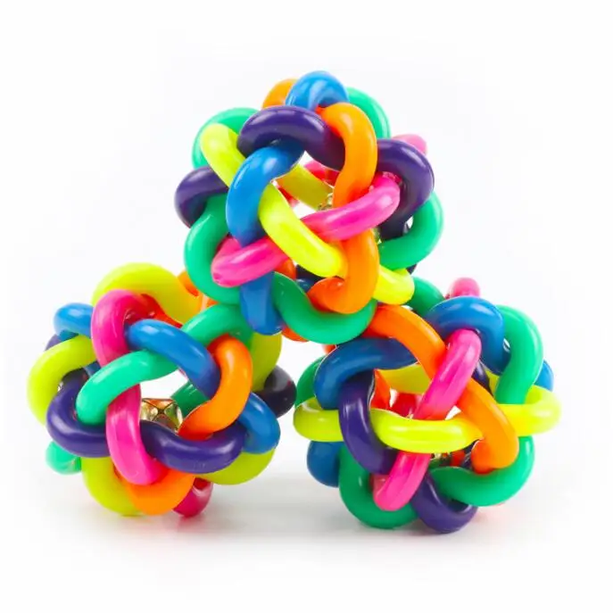 

Hot fashion Pet TPR ball toys Colour Woven Bell Balls Pet Toys Suppliers