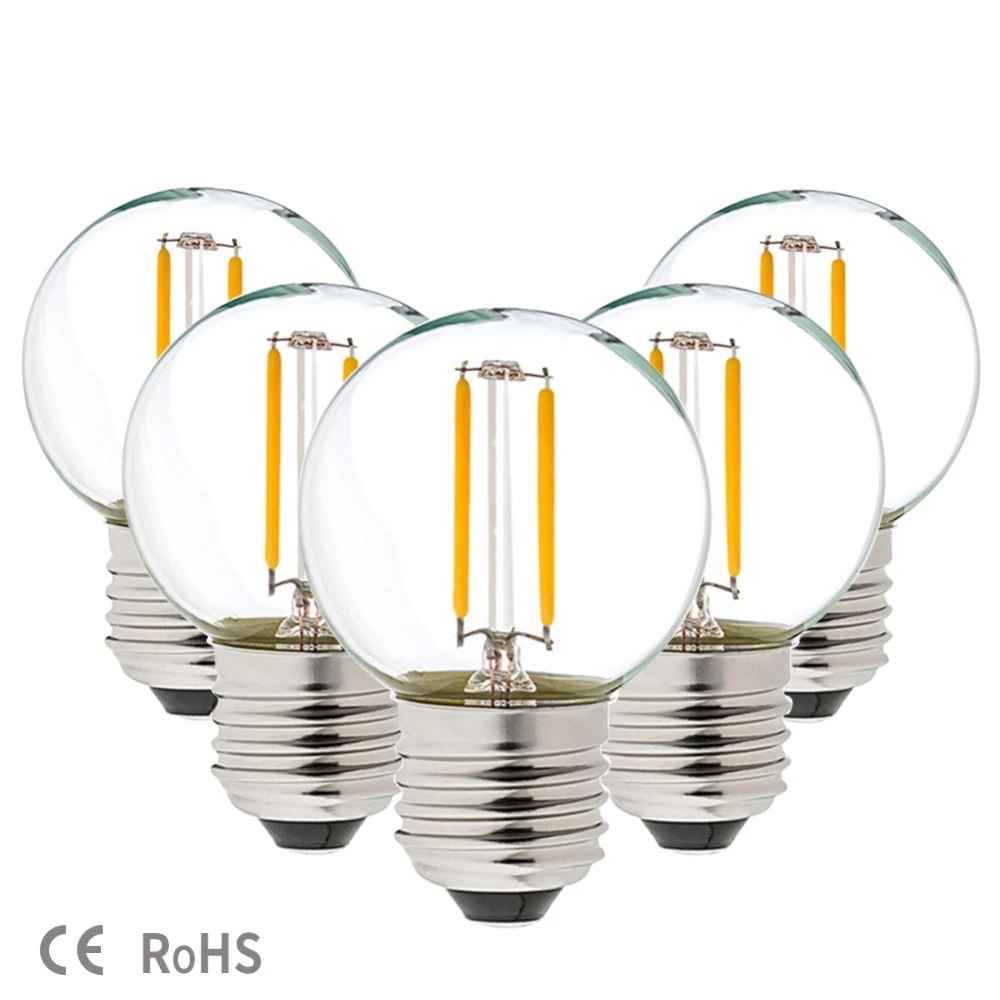 Fascineren welzijn waterstof E26 E27 Cob Filament Light Bulb 2700k Led Lamp Low Voltage Retro Edison 12v  Bulbs Led 12v-24v Dc Ac 1w G40 Warm White Glass 90 - Buy Led Filament Bulb,E26  E27 Base,G40