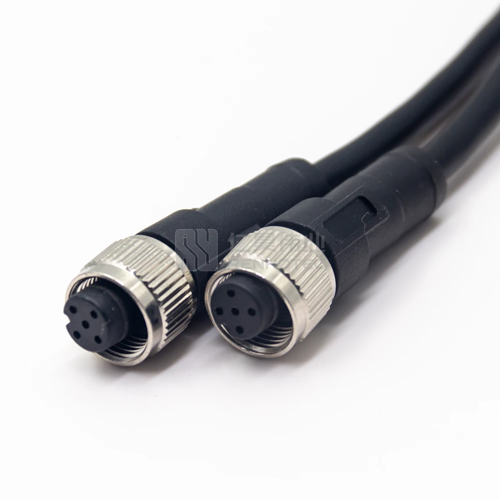 

Cable assembly m12 a connector 2pin 3pin 4pin 5pin 6pin 7pin 8pin 12pin 17pin male to female overmolded cable