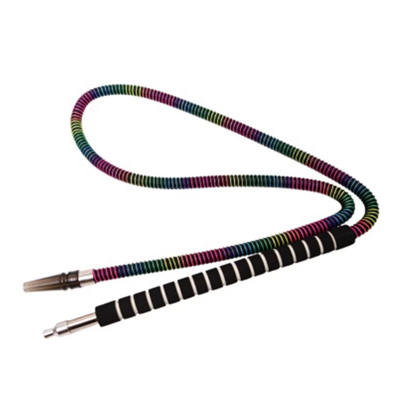 

Metal Colorful Ripple Hookah Hose Smoke Accessories, Black