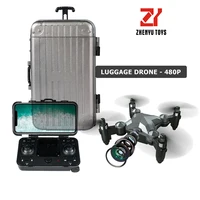 

2019 2.4G folding fpv wifi camera video portable pocket suitcase mini rc remote control luggage drone quadcopter