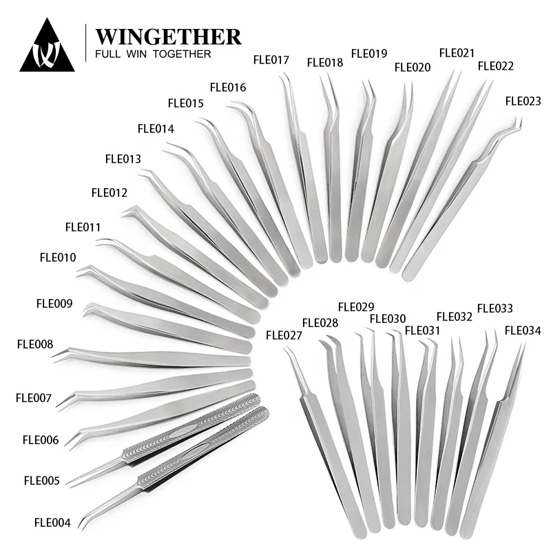 

Amazon Best Selling In Stock Full Range Stainless Steel Label Eyelash Tweezers False Eyelash Tweezers Eyelash Volume Tweezers