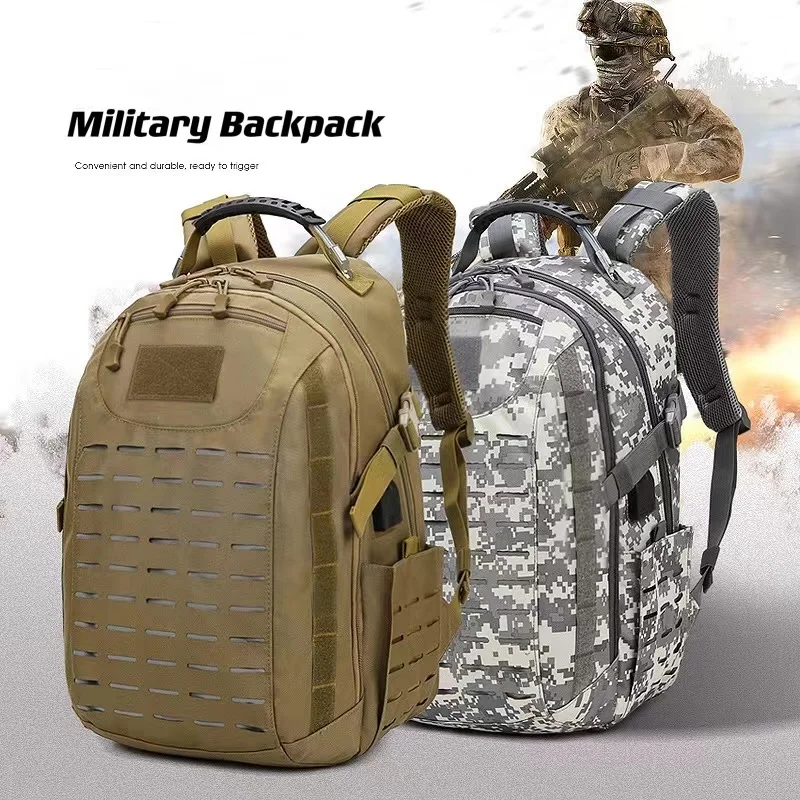 

WHCSJ Laser Cutting Hiking Rucksack Softback Assault Backpack Military Molle Tactical Backpack Mochila Militar