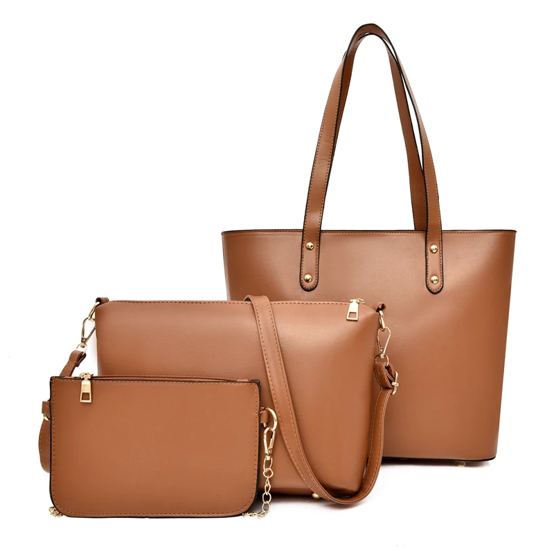 

Wholesale new fashion pu leather ladies big 3 in 1 handbags can put umbrella