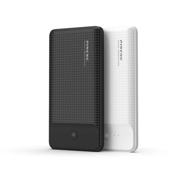 

PINENG Portable slim design powerbank power bank 10000 mah, White/black