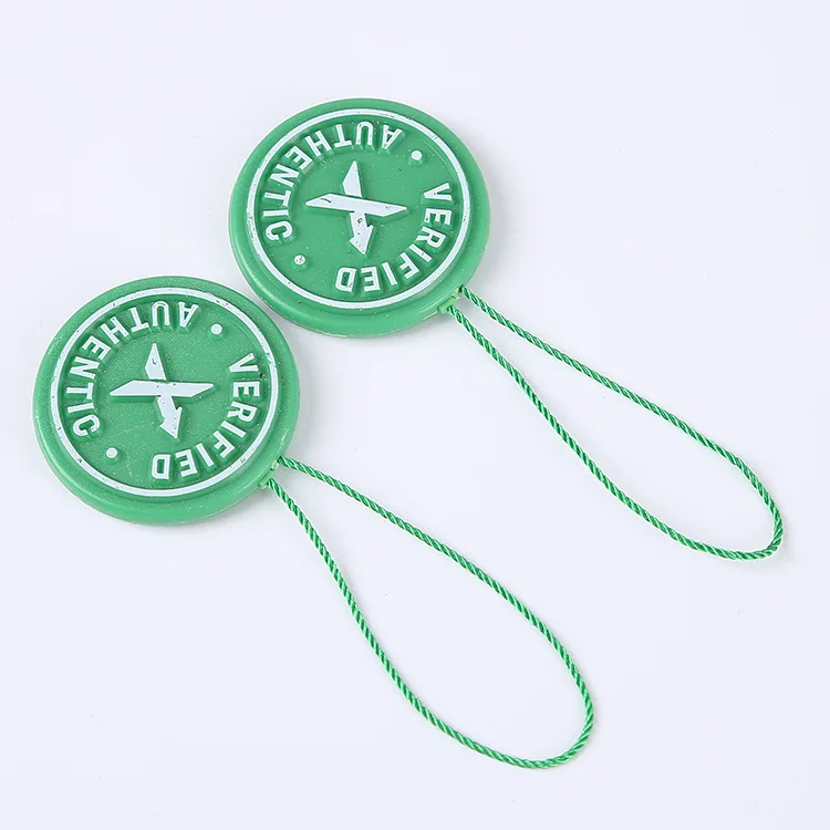 

Biodegradable PLA plastic clothes lock pin string loop tags garment seal cord etiqueta label hang tag