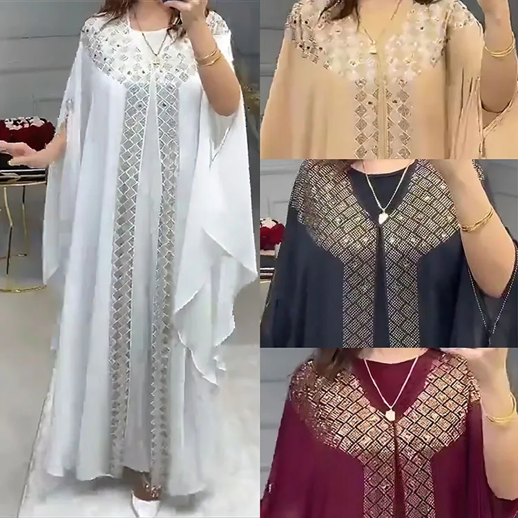 

2022 New Robe Pearl Chiffon Heavy Industry Ironing Africa Clothing Dress Inner Skirt Middle East Islamic Clothing