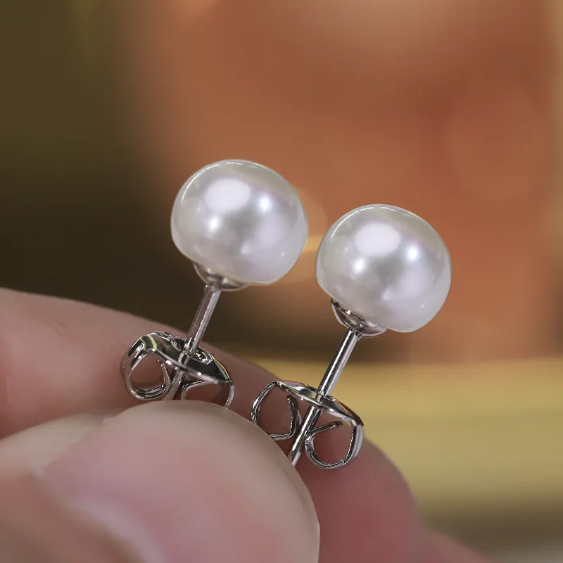

2021 Sailing Jewelry 925 Silver Pin Pearl Earrings Womens Simple Small Round Freshwater Pearl Stud Earrings