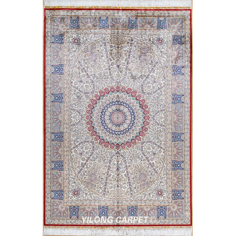 

YILONG 6'x9' Handknotted Silk Carpet Oriental Home Interior Area Rug