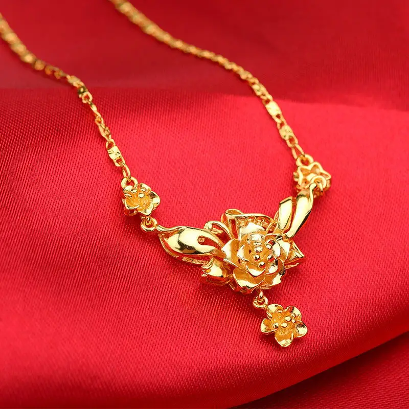 

Wholesale Gold Plated Imitation Jewellery 18k Gold Jewelry Hot Sale New Design Gold Plated Bead Chain Necklace