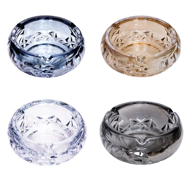 

Creative Simple Transparent Crystal Glass Ashtray Office Home Hotel Ashtray, Picture