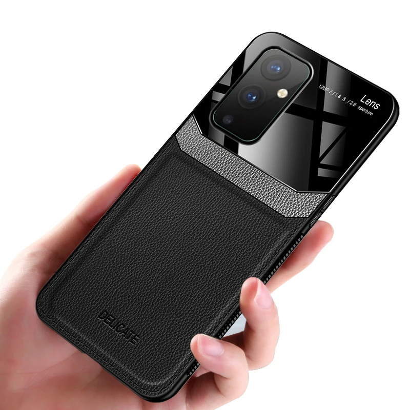 

Leather Skin Cover One Plus 9 8T 8 Pro Phone Cases Nord N10 5G silicone frame Cover Oneplus 9 Nord Case Oneplus 9 Pro Case