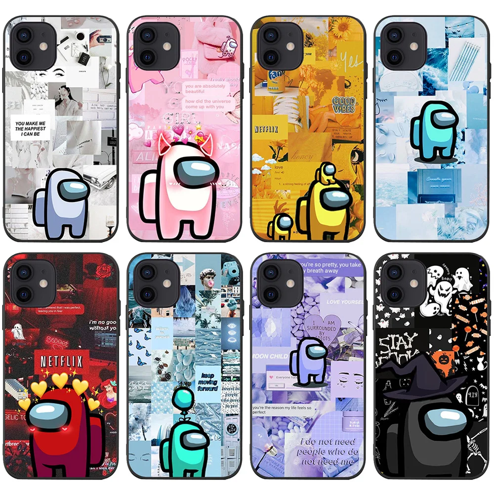 

New Creative Fun Among Us Game Design For IPhone 12Pro 11 Case Custom Phonecase Cell Phone Cover, Customised