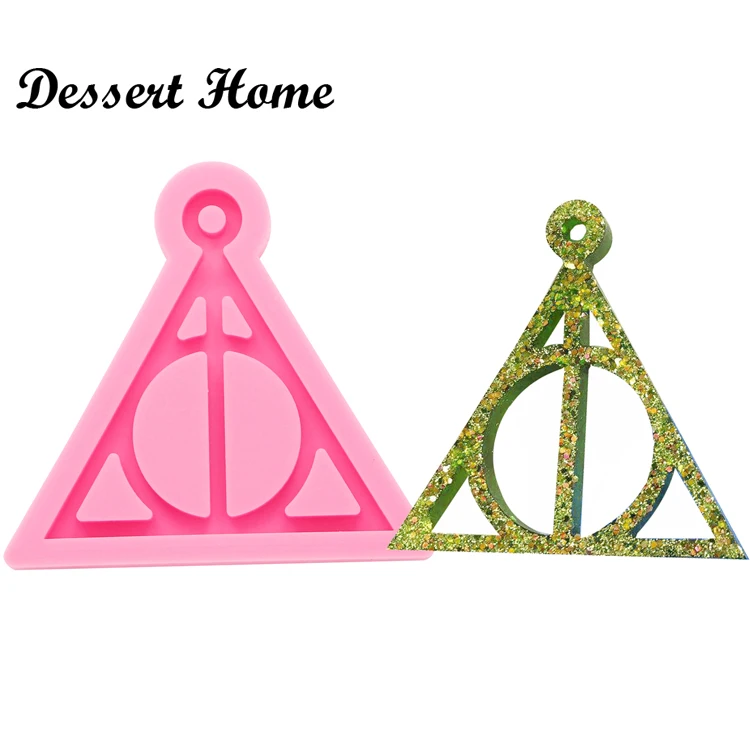 

DY0085 DIY Shiny Harry Potter logo shape silicone mold for keychains epoxy resin molds, Pink