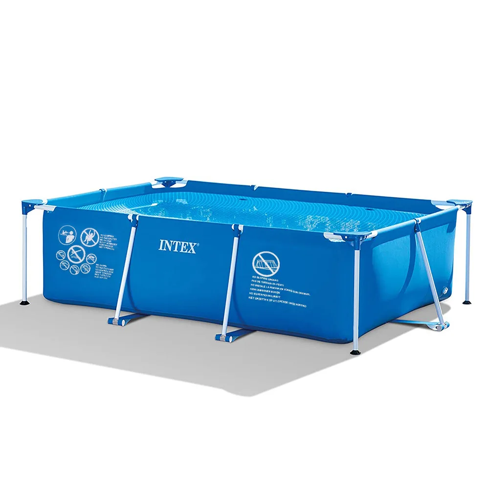 

Onetwofit high quality PVC 2.2 M rectangular pipe rack pool family swimming pool, Blue