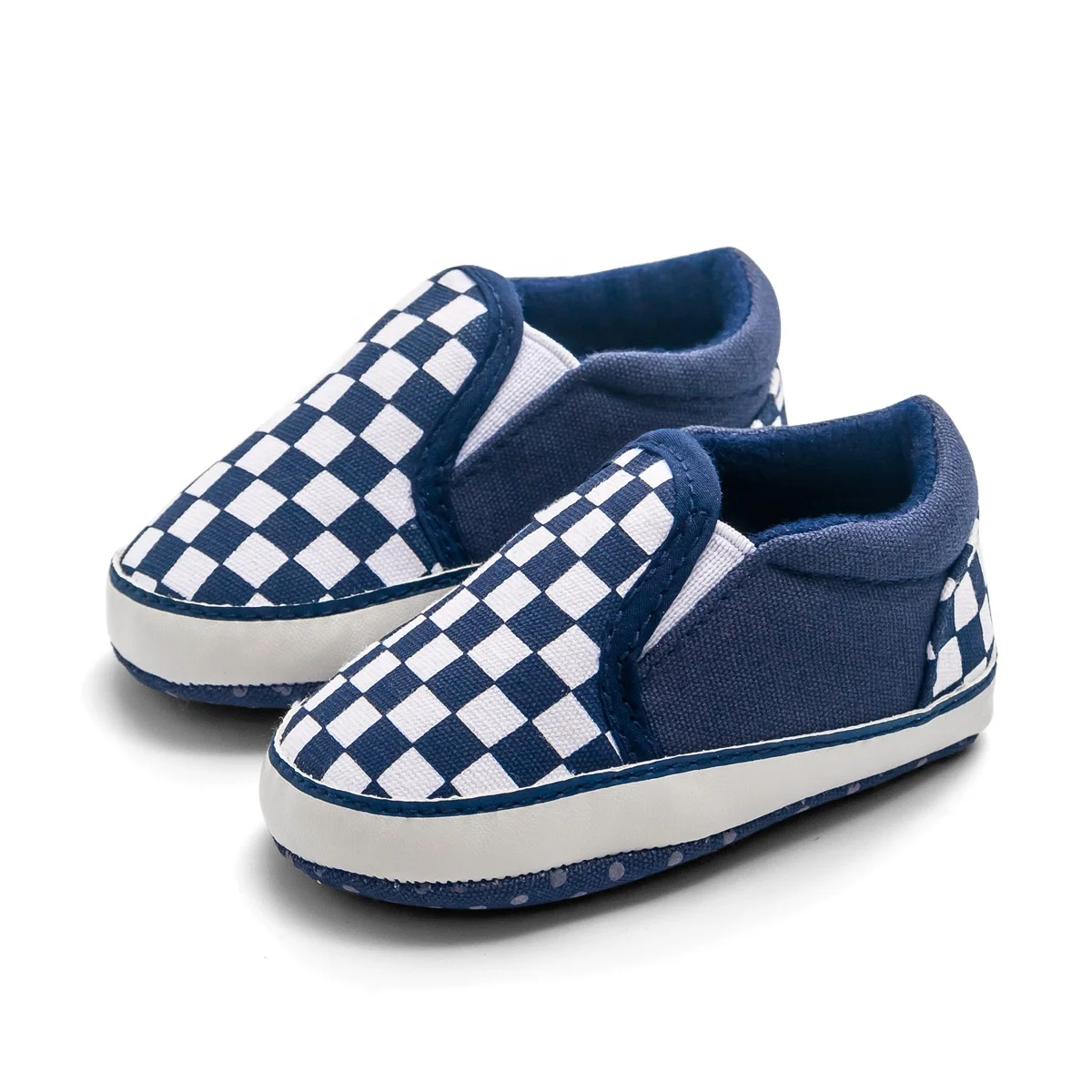 

New arrival 0-18 months plaid cotton fabric soft sole baby boys and girls newborn baby loafer first walk shoes