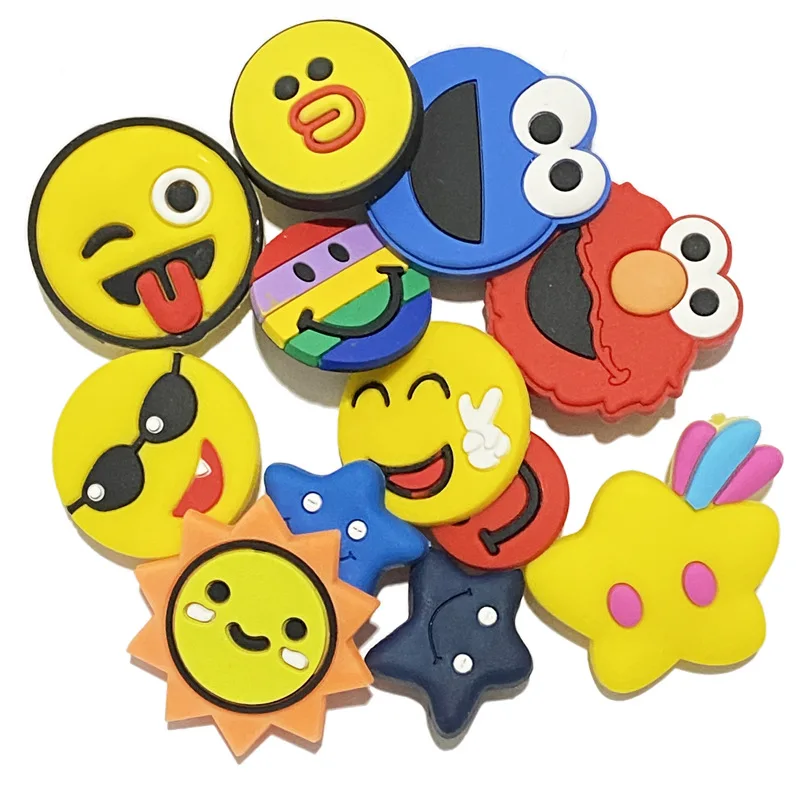 

NEW DESIGN cartoon pattern emojii pvc shoe charms cute DIY decoration croc shoe for kid gift, Picture