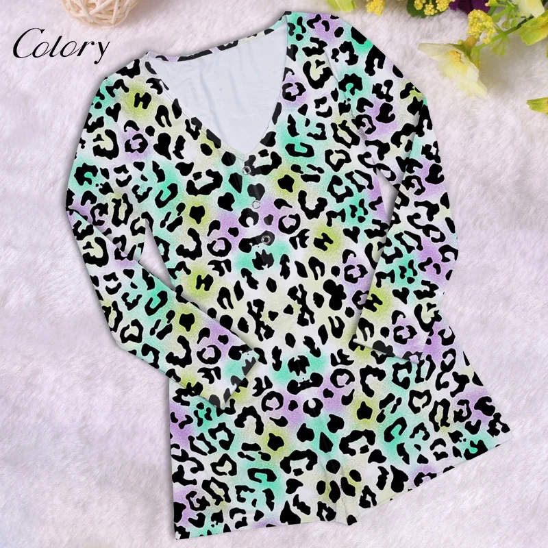 

Colory Customized Female High Stretch Colorful Leopard Print Jumpsuit, Customized color