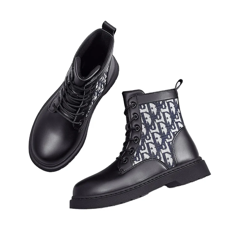 

2021 Autumn And Winter High-top Leather Women's Small Leather Shoes Trend Casual Martin Boots