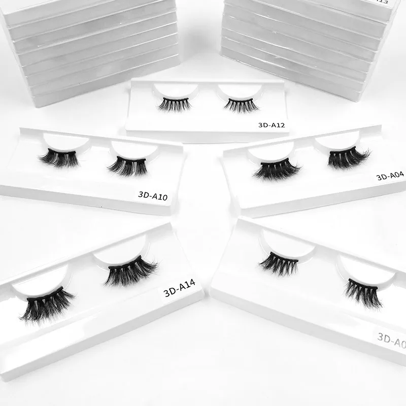 

Factory Hot selling Mink half Eyelashes with custom box Cheap eyelash carton packaging real Half Short Strip mink lashes, Natural color