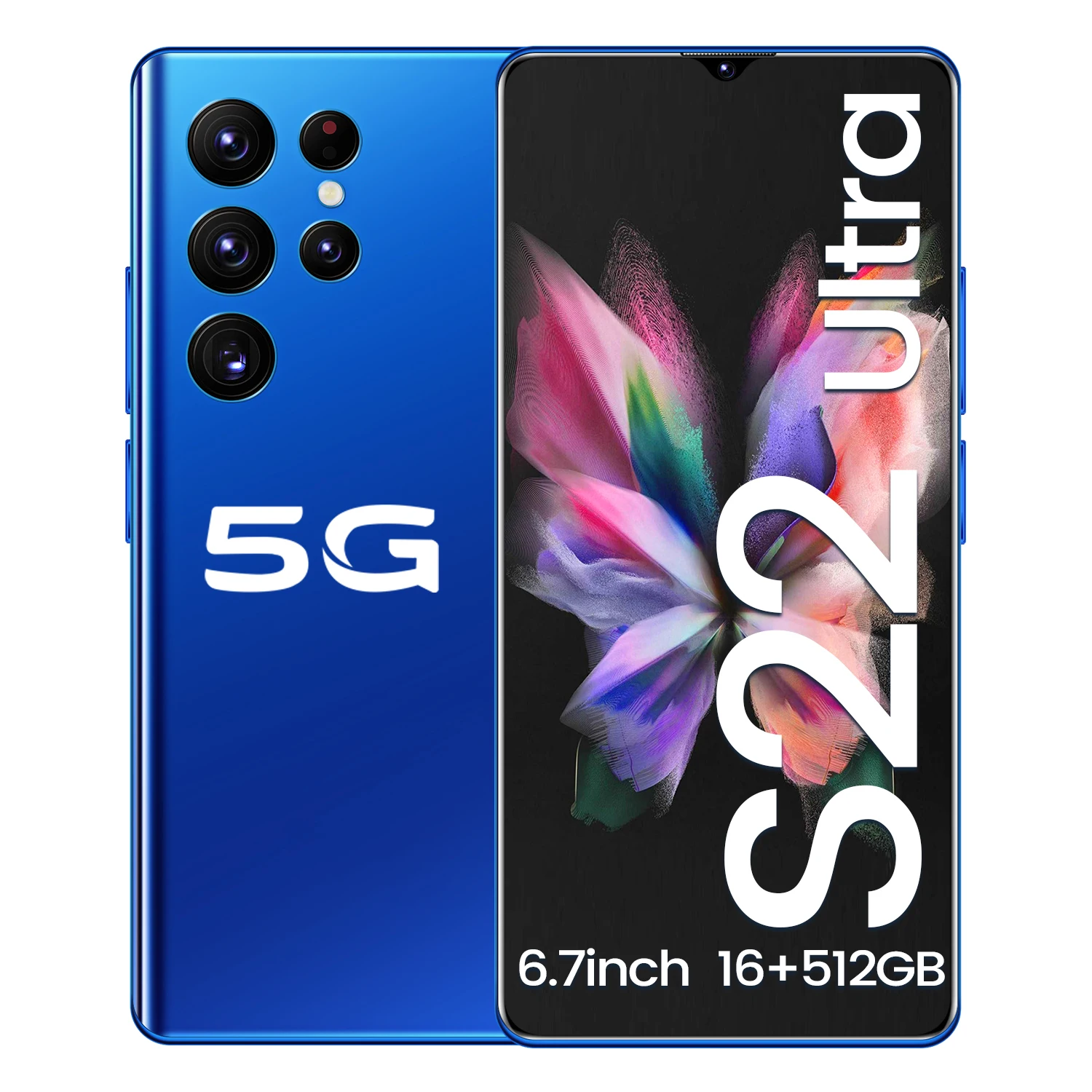 

New Arrival S22 ULTRA 16GB+512GB 16MP+32MP 6.7 Inch S22 ULTRA Mobile Smartphone With Sim Card Big Battery Android Cell Phone, Black gold blue