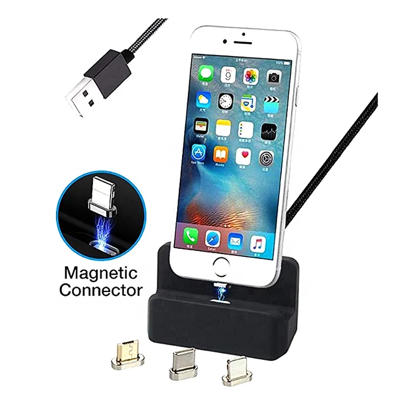 

Wings Multi Desktop Usb 3 in 1 Magnetic Holder Fast Magnetic Apple Mobile Phone Charging Stand Dock Charger Station For Iphone, Black/gray/green/blue/customized