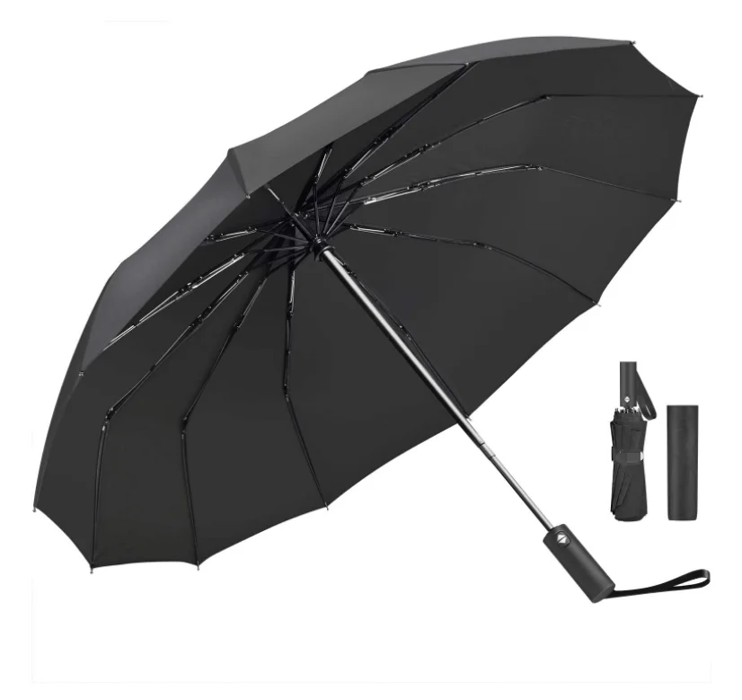 

12 Ribs Auto Open/Close Windproof Rain Umbrella Portable Umbrellas With Ergonomic Handle
