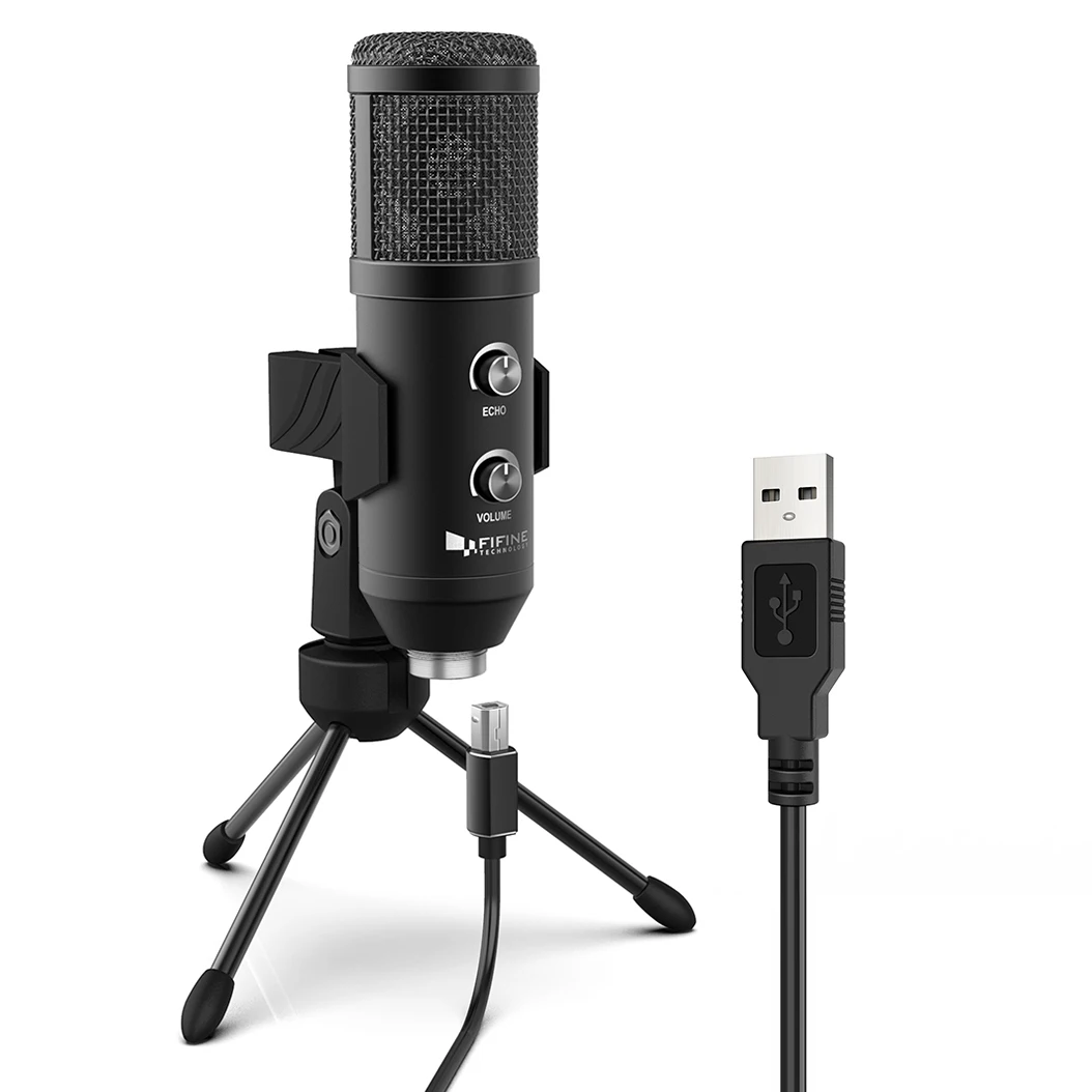 

Fifine K058B Recommending Condenser USB Microphone Studio Table Computadora Microfono For Streaming Podcasting, Black