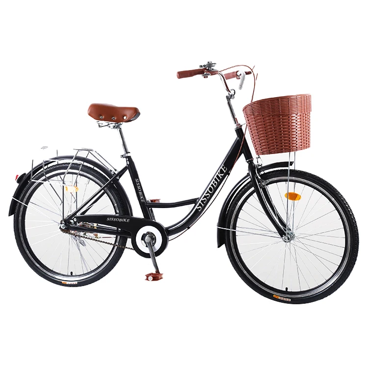 

Wholesale 26'' Steel Material Good Quality Urban Bike With Basket City Bicycle For Women, Black,white,beige