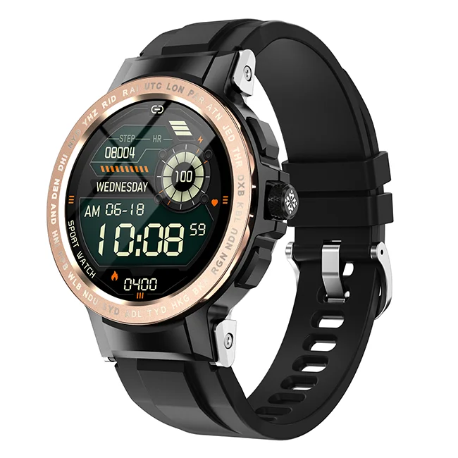 

DINGFENG New Arrival Sports Watch Round E19 Reloj Inteligente IP68 Fitness Men Heart Rate Health Monitor Latest Smart Watch 2021