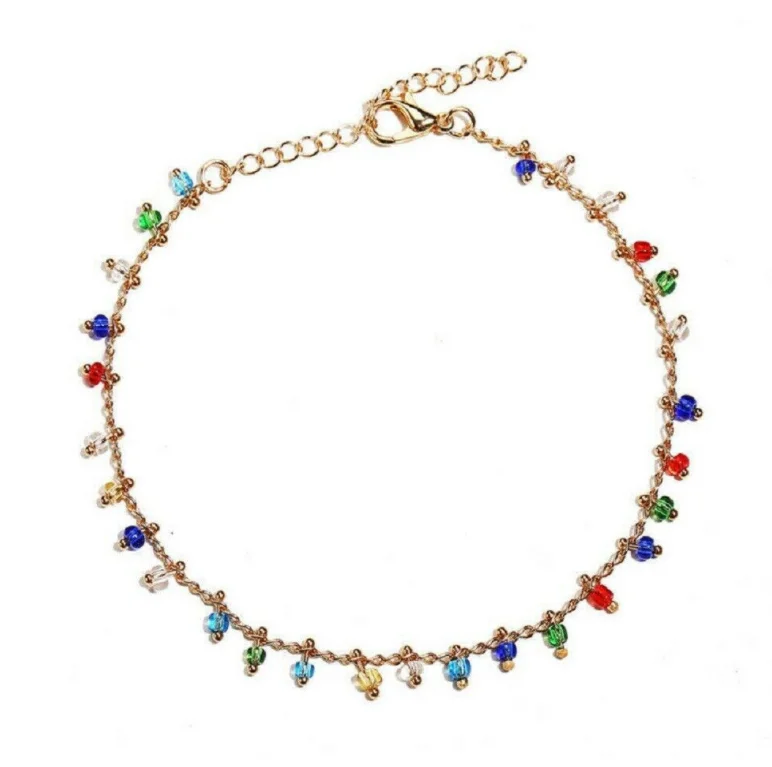 

TRENDY Simplicity Europe and America style ALLOY chain cherry gold plated anklet