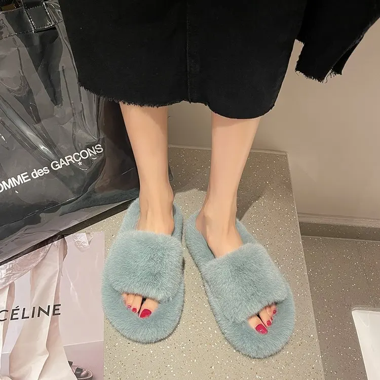 

New Style Winter Warm Indoor Shoes Fuzzy comfortable Memory Foam House Cute Slippers Women mix color new design casual sandals
