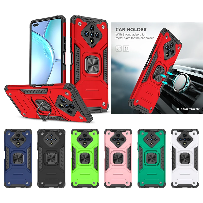 

Magnetic Car Mount Shockproof Ring Kickstand Phone Case For Infinix Hot 10 Play Hot9 Play Note 7 Lite Zero 8 Smart 4