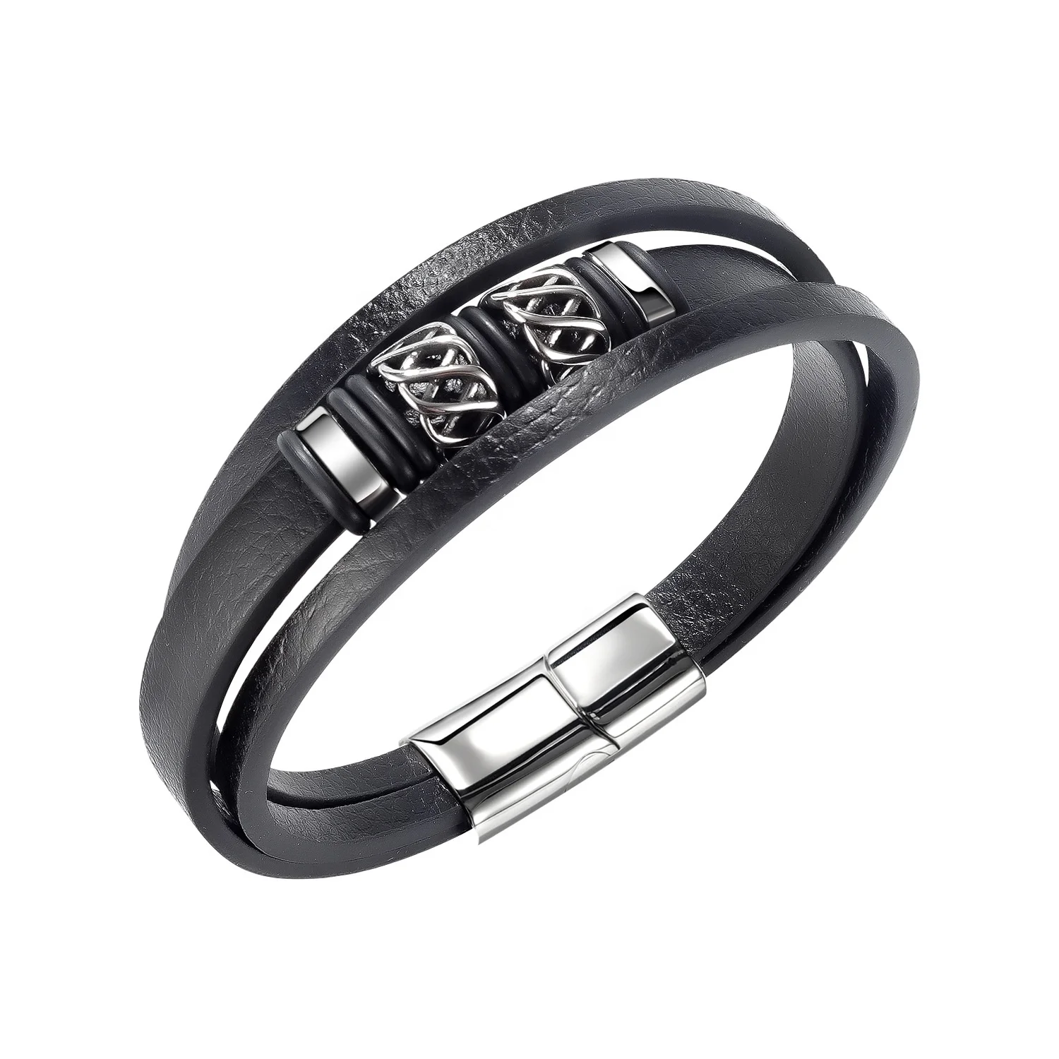 

Free Shipping Jewelry Wholesale Cheap Jewellery Men 316L Stainless Steel Leather Bracelet, White