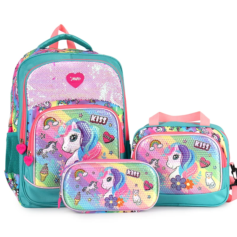 

2021 Sequin Student Bag Licorne School Bags Wholsale Cute School Bag Sets For Girls, Customized color