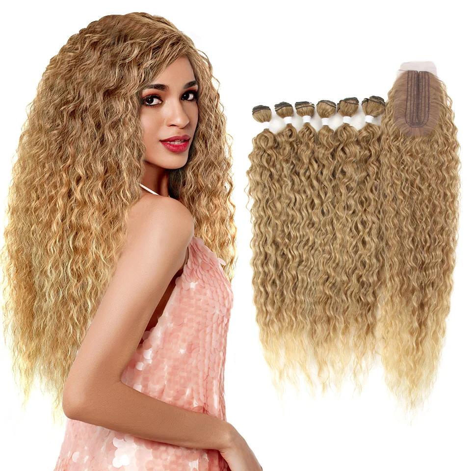 

Top Selling In Russia Loose Deep Wave Remy Hair Bundles Super Long Synthetic Curly Wave Twist Crochet Hair Remy Hair Extension, Pic showed