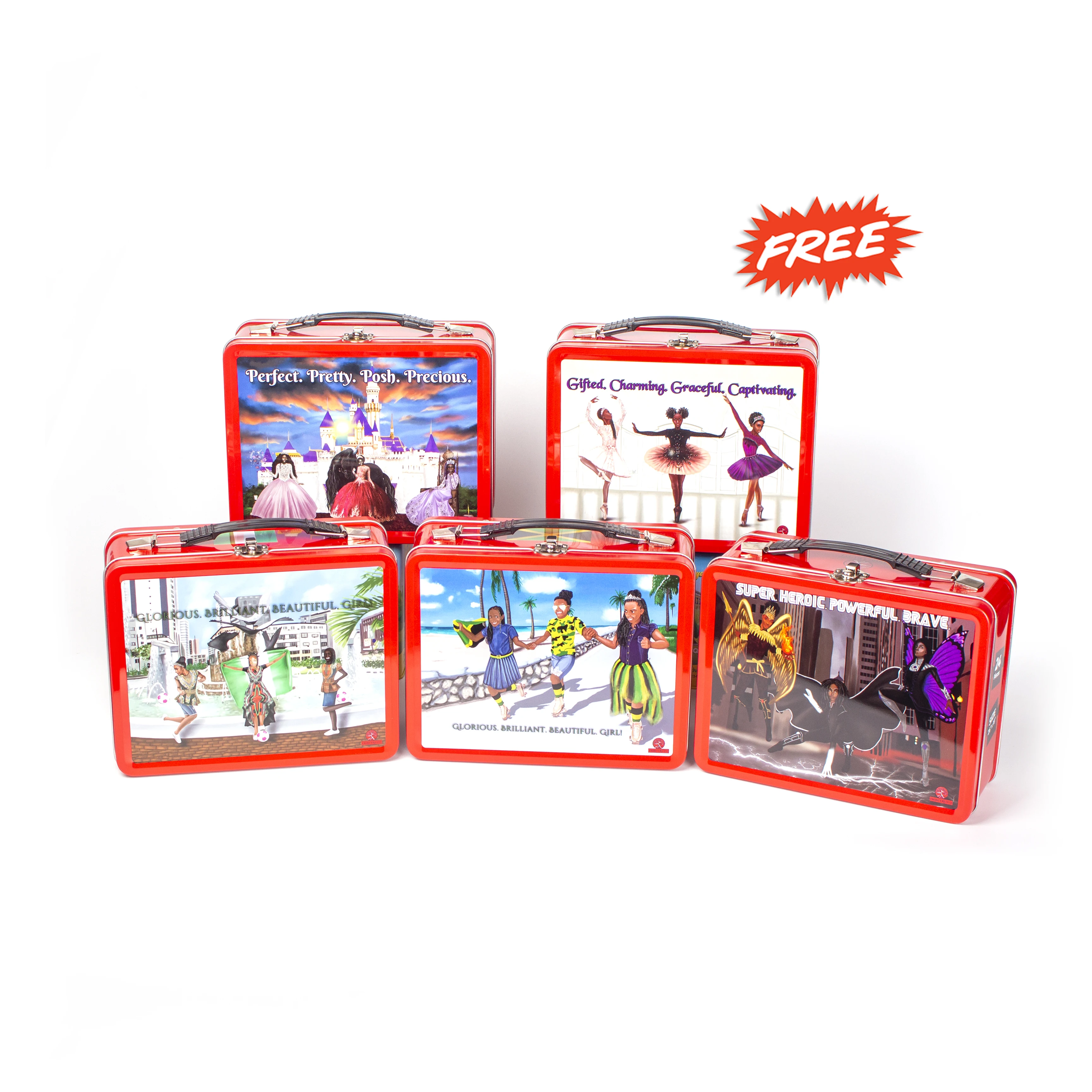 

Wholesale stock free promotional tin lunch box handle game pattern cards gift kids 24 piece puzzle in tin box