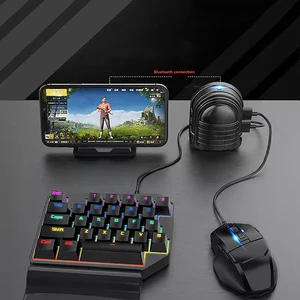 PUBG Mobile Gaming Smart Keyboard Mouse Adapter Converter for IOS Android with Phone Holder and Data Cable
