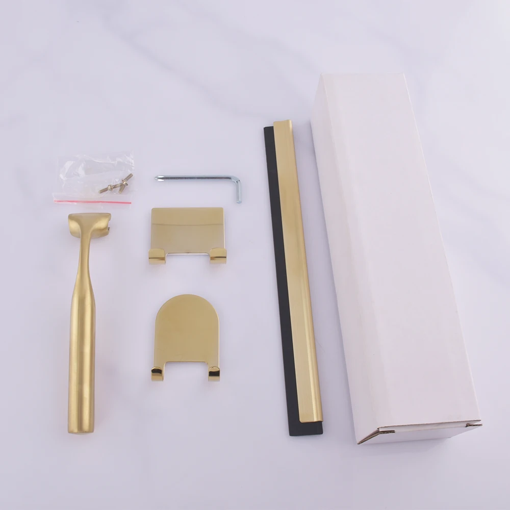 

free sample stainless steel detachable squeegee with hook for cleaning window clean glass, Golden