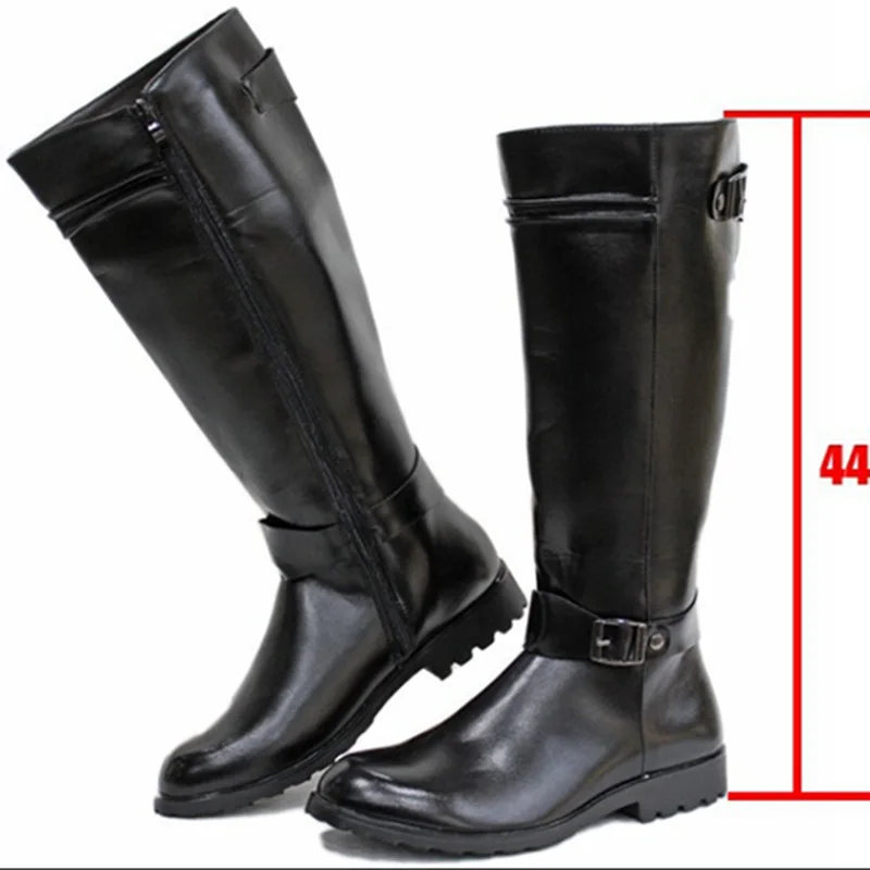 

PDEP PU leather mens horse riding boot brown knee lenghth boots with zipper for men, Colourful