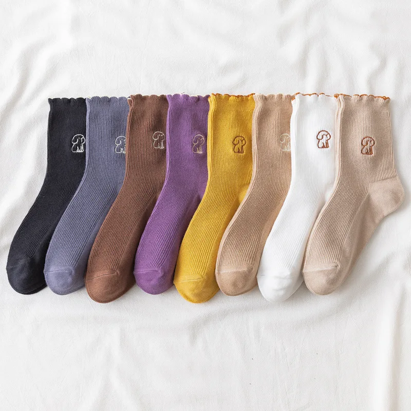 

Youki Cute puppy embroidered patterns casual lady socks