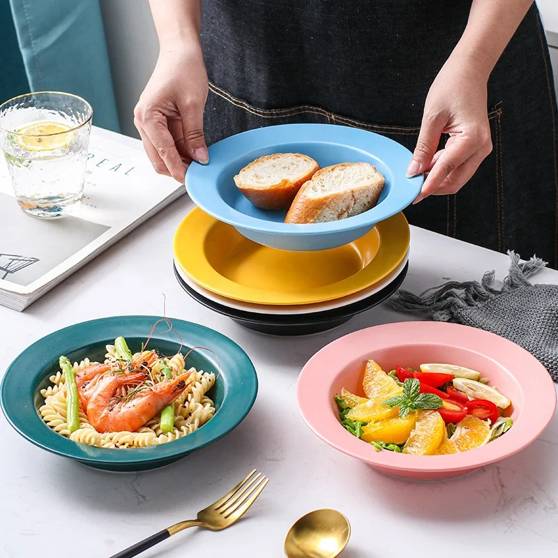 

2021 New Products Restaurant Gourmet Salad Plate Soup Bowl Edible Ceramic Pasta Bowl Plate